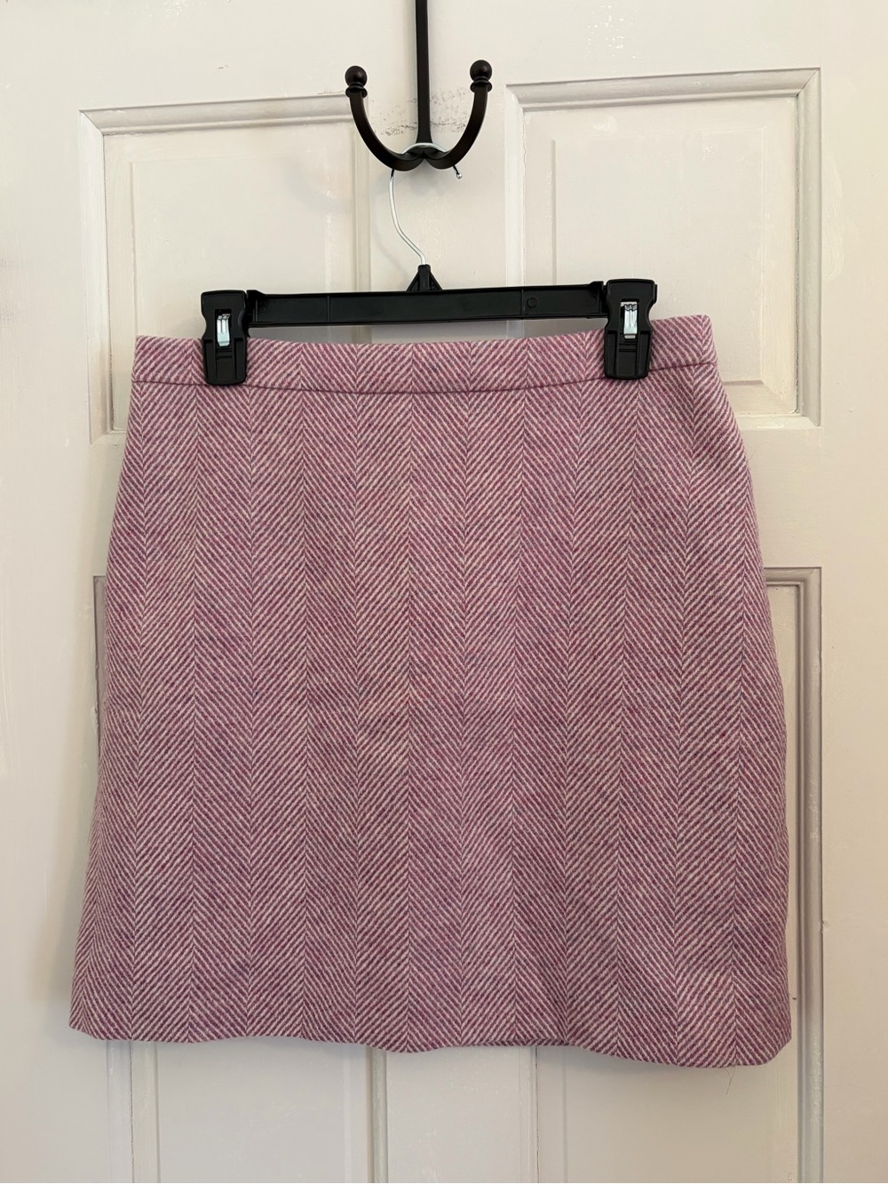 J. Crew Herringbone Wool Skirt Pink/Cream size 6 preppy office career academia